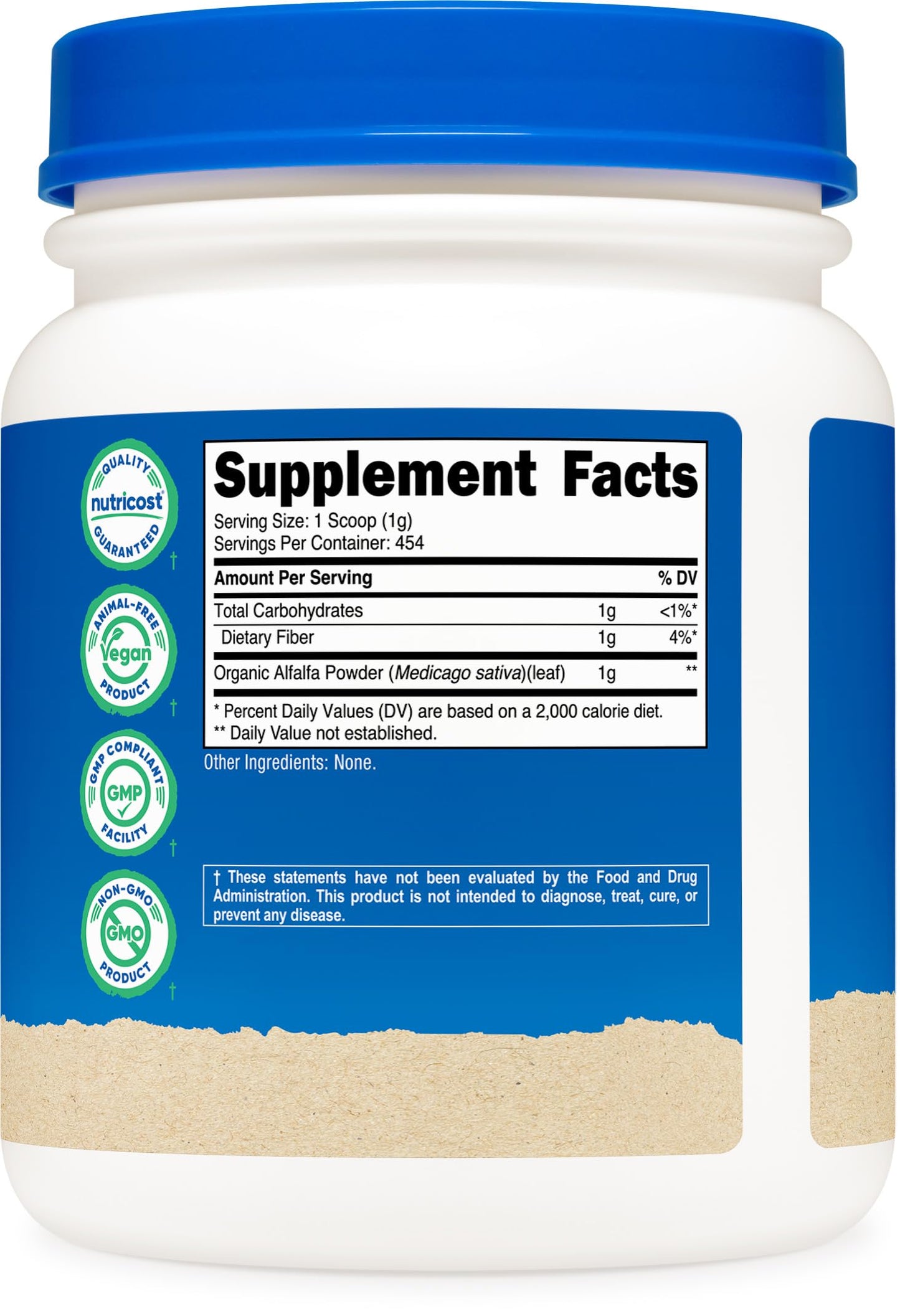 Nutricost Organic Alfalfa Powder 1LB - USDA Certified 100% Organic, Vegetarian, Non-GMO, Gluten Free