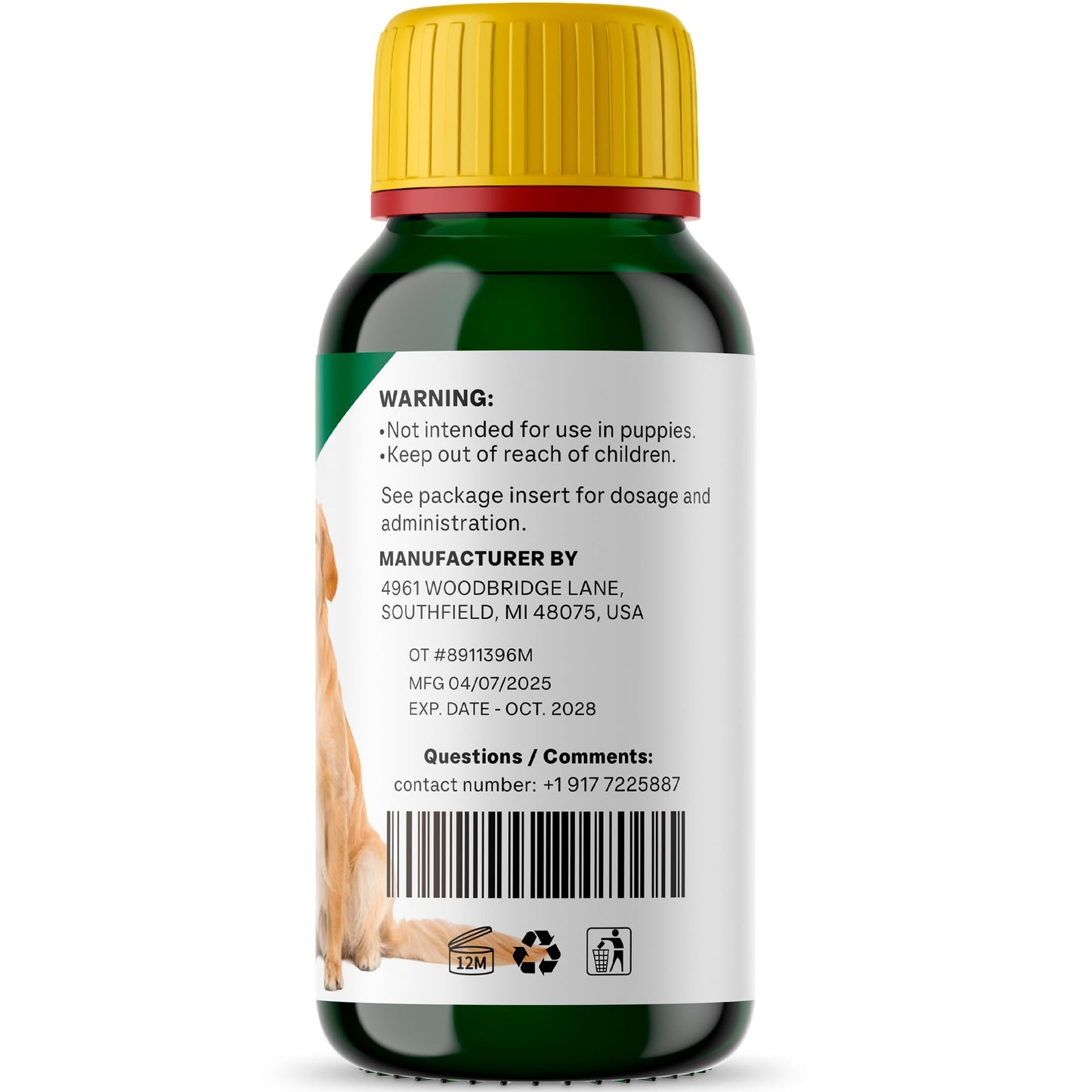 QIFEISHANKA lvermect Dewormer Liquid for Dogs, Broad Spectrum for All Wormer, Digestive Cleanser Treatment, Hookworms, Lung Worms, Pin Worms, Round Worms