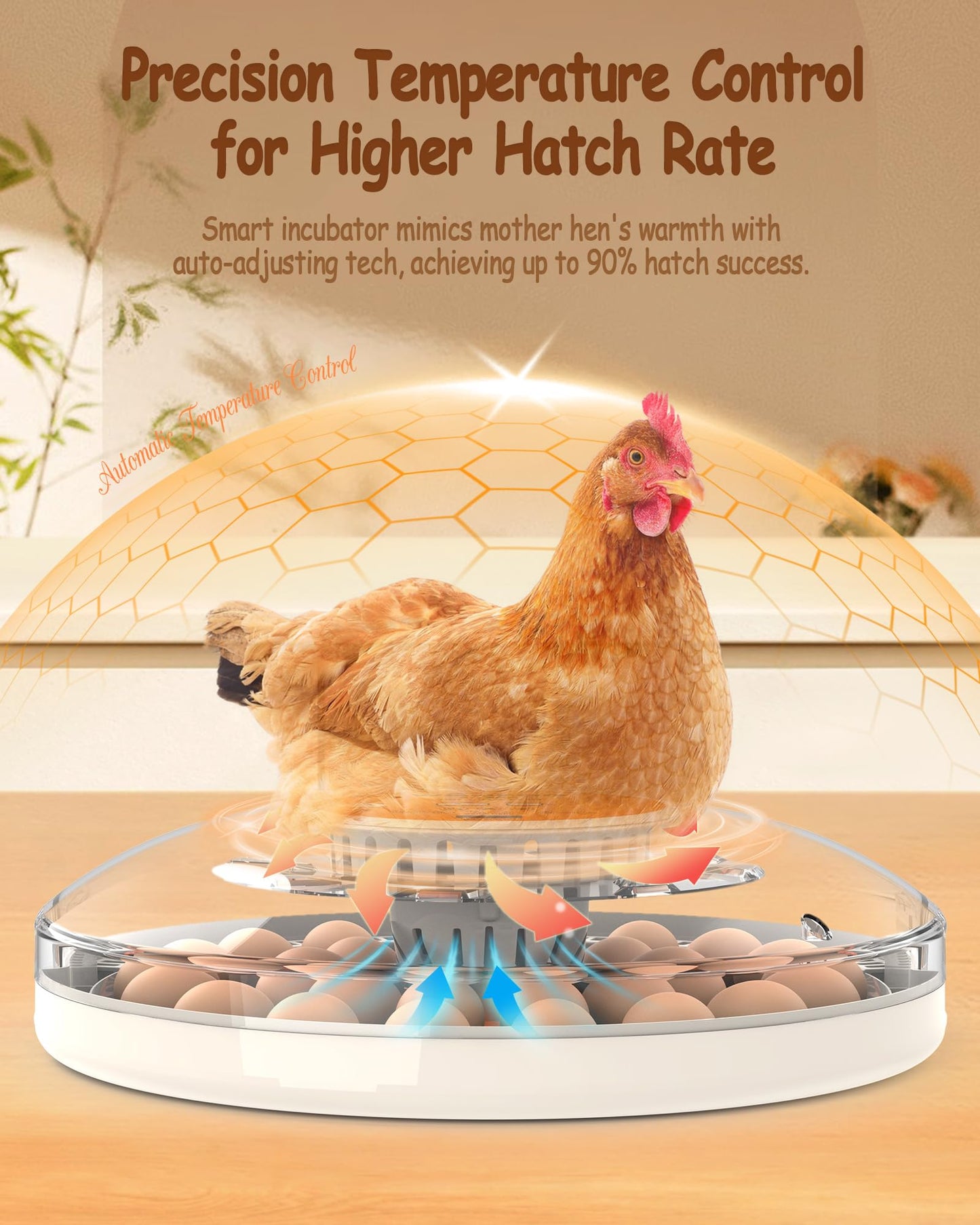 WONEGG 30 Egg Incubators for Hatching Eggs with Automatic Egg Turner, Auto Temperature Control, LED Candling, Humidity Monitor, 360° Viewing for Chicken Quail Parrot Birds