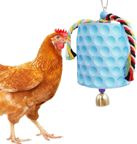 Chicken Coop Accessories, Chicken Beak Grinding Calcium Stone with Bell, Chicken Toys for Coop, Enrichment Toys for Hens, Ducks, Geese, Turkeys, Poultry
