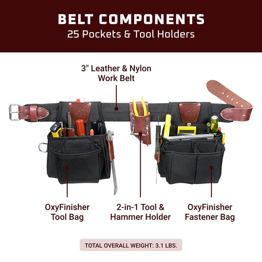 Occidental Leather The Finisher Tool Belt Set - X-Large, Left Hand - 25 Pockets & Tool Holders - Made in USA