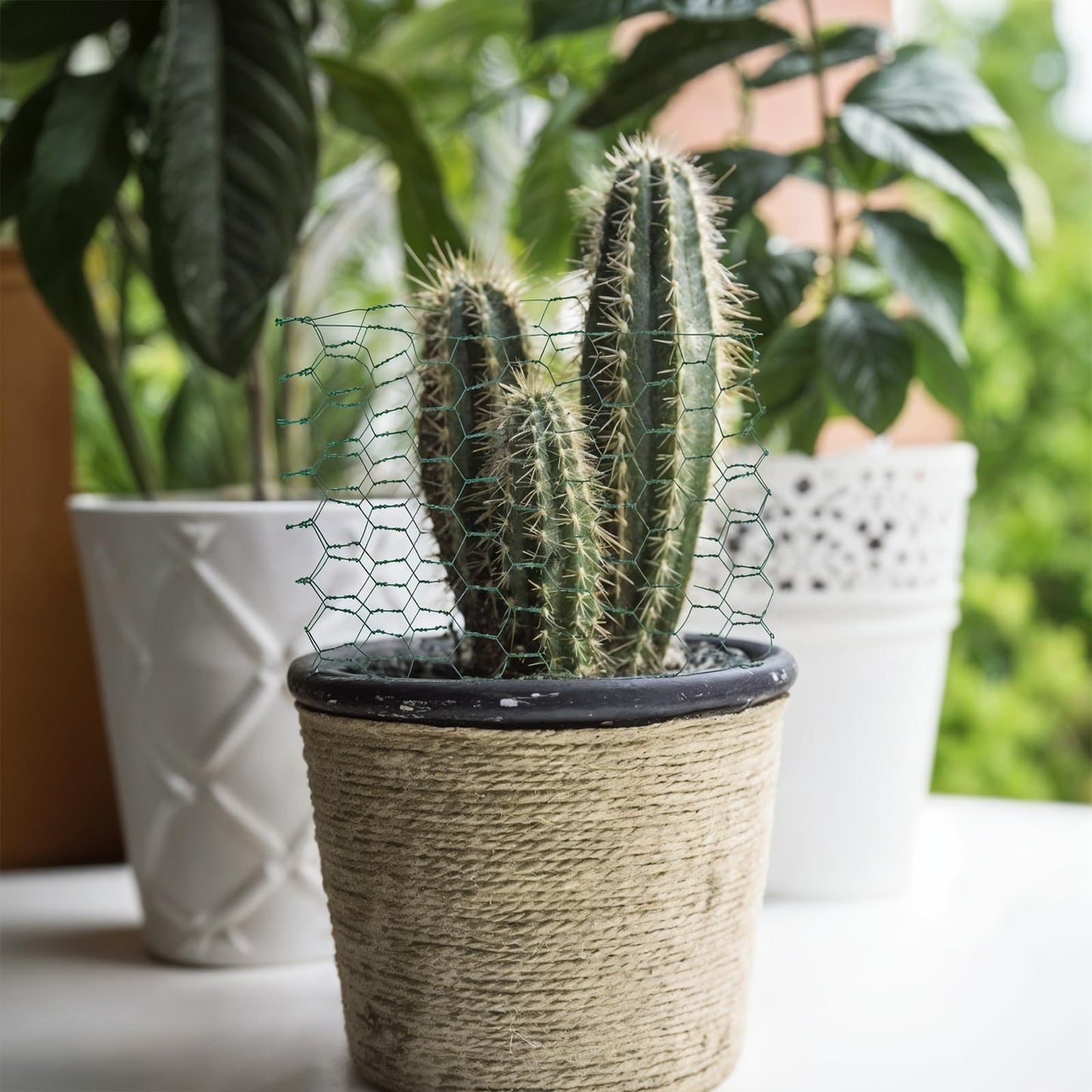 Chicken Wire for Floral Arrangements 3.94x118 Inch Green Chicken Wire Mesh Netting Hexagonal Iron Wires Fence for Crafts Galvanized Poultry Garden