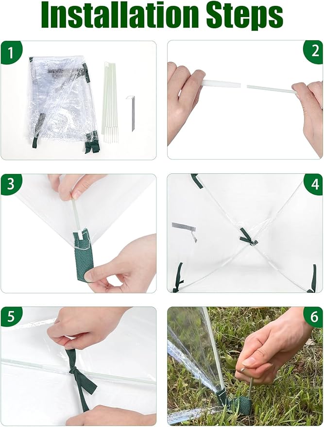 2 Pack Mini Greenhouse, Clear Outdoor Garden Frost Cover, Portable Small Green House for Indoor Outdoor, Small Grow Plant House Tent, Greenhouse Cover for Cold Frost Protector Plants (Transparent)