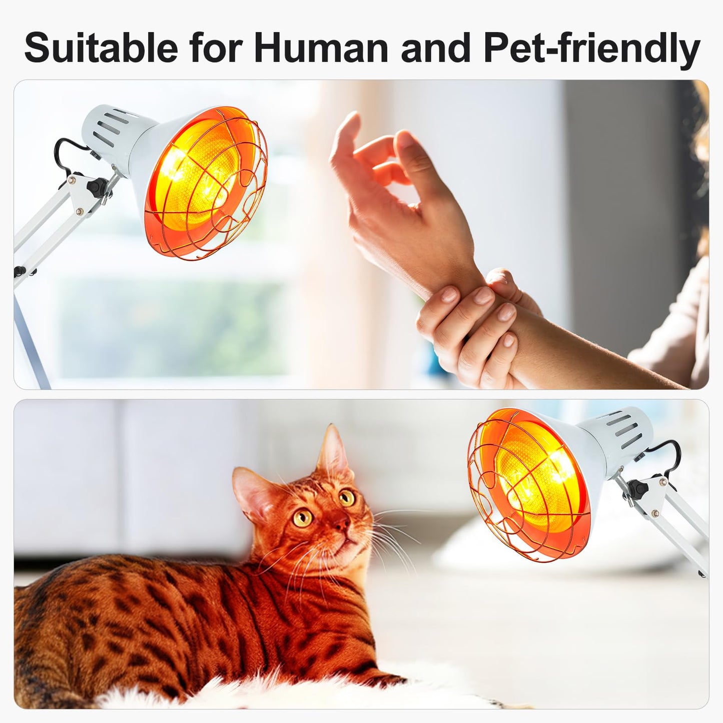 Infrared Red Light Infrared Lamp, 150W Near Infrared Light Heat Lamp for Body Neck Shoulder Joints Back Pain Relief,Universal for Humans and Pet