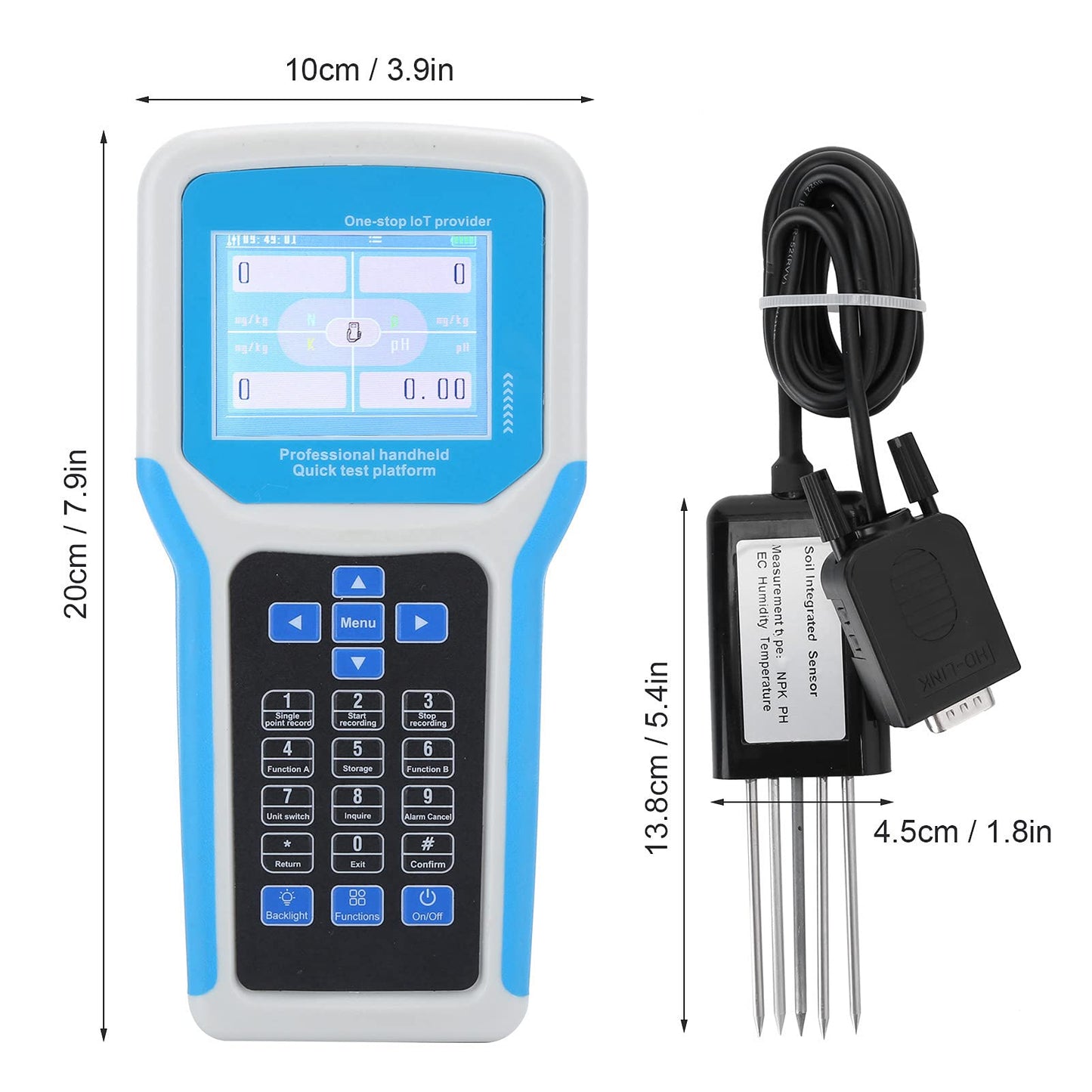 Fdit Soil Tester 240V Intelligent Npk English Version Handheld Phnitrogen Soil Detector for Soil Test Kits
