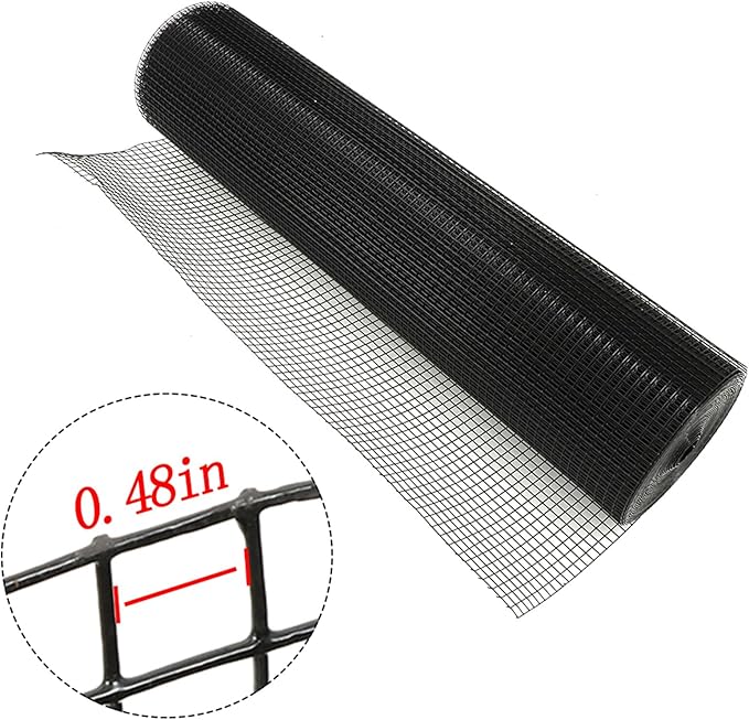 LABLT 36 in x 50 ft Hardware Cloth, 1/2 in Chicken Wire Fence for Chicken Coop Fences and Poultry Animal Netting (19 Gauge, Black)