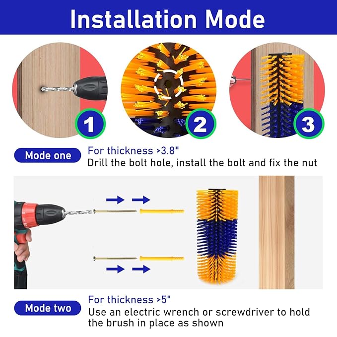 CONLI 2 PCS Livestock Scratching Brush with 4 Screws, Horse Brush with Plastic Bristles for Grooming, Cow Scratcher Goat Scratching Post, Full Massage Grooming Brushes for Horse Sheep Cattle (Yellow)