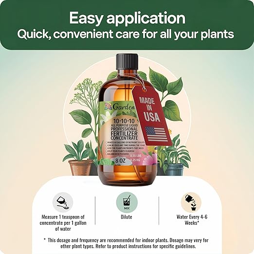 𝐁𝐄𝐒𝐓𝐒𝐄𝐋𝐋𝐄𝐑 Professional 10-10-10 All Purpose Liquid Fertilizer Concentrate - Plant Food Concentrate for Lawns, Trees, Plants, Vegetables, Fruits & Flowers - Makes 192 Gallons - (32 OZ)