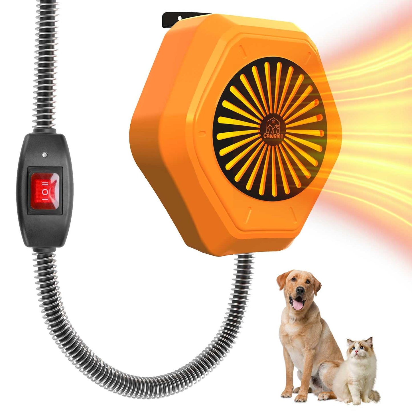 800W Dog House Heater, Wall-Mounted, 10ft Anti-Bite Cord, Waterproof, Overheat Protection, Outdoor Pet Heater for Chicken Coop, Kennels, Barns, and Rabbit Cages