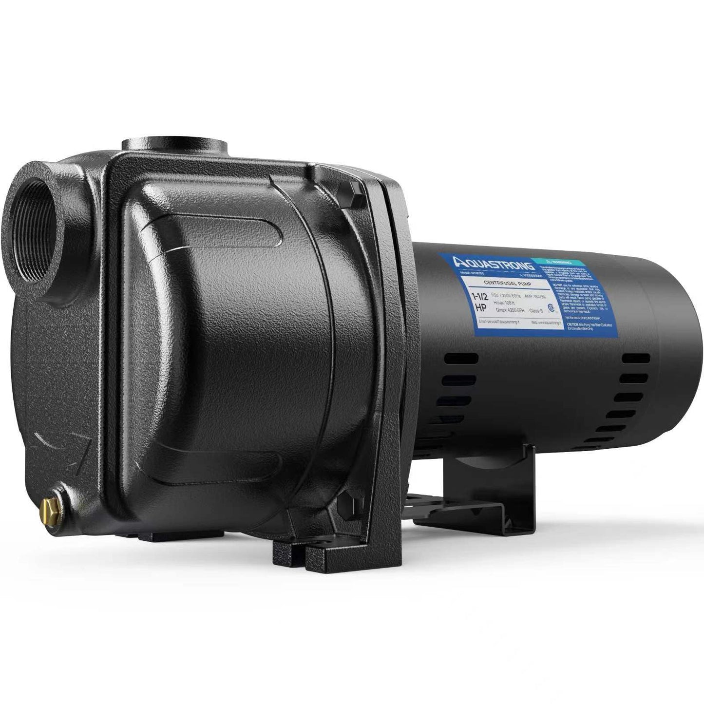 AQUASTRONG 1.5 HP Shallow Well Jet/Centrifugal Pump, 4250 GPH, 115/230V, Durable Cast Iron Booster Pump for Lawn Sprinkler, Garden Irrigation