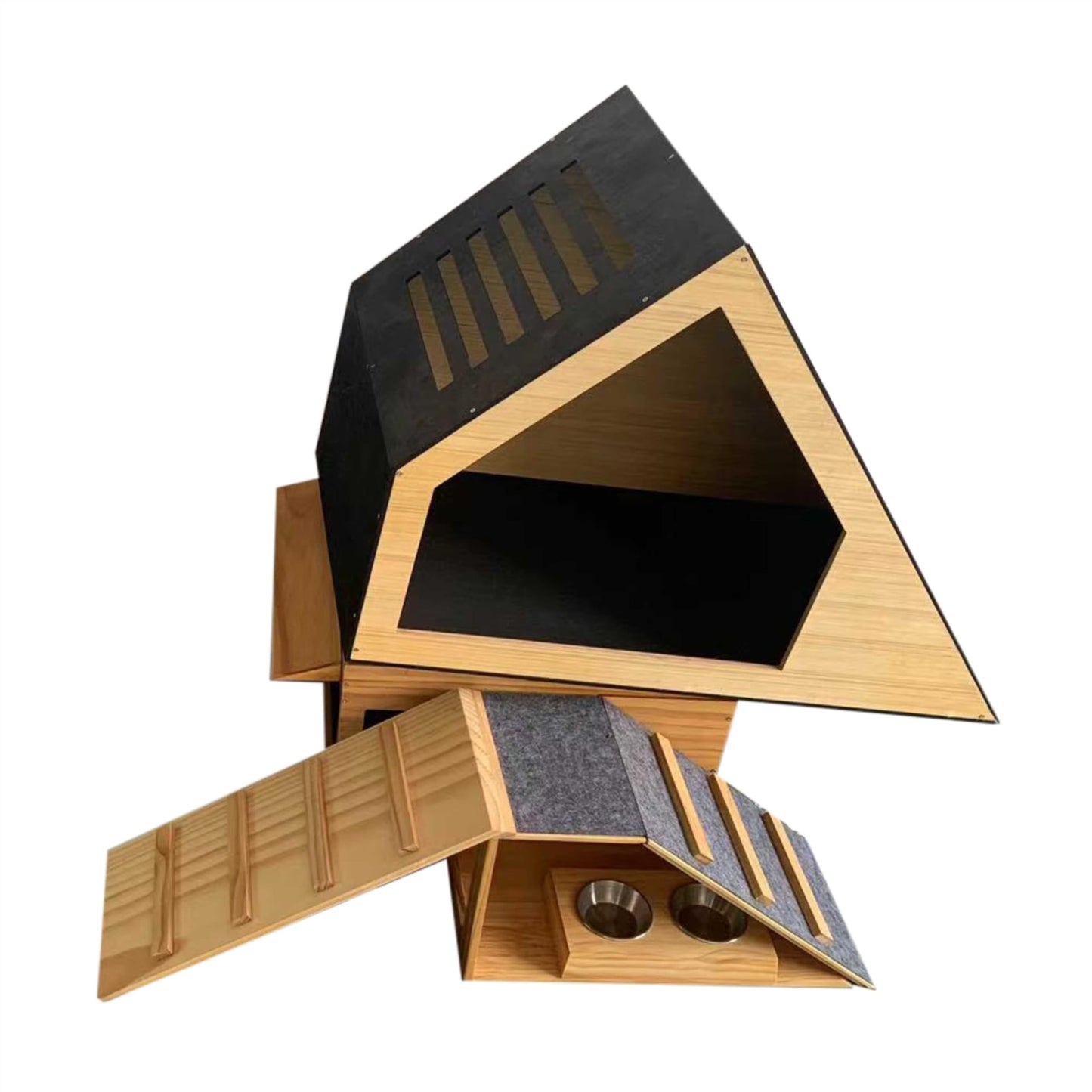 Wooden Rabbit Hideout Castle – Indoor Bunny House & Hut for Rabbits, Guinea Pigs, Chinchillas & Small Pets – Medium Size Habitat – Durable Wooden Rabbit House for Indoor & Outdoor Use