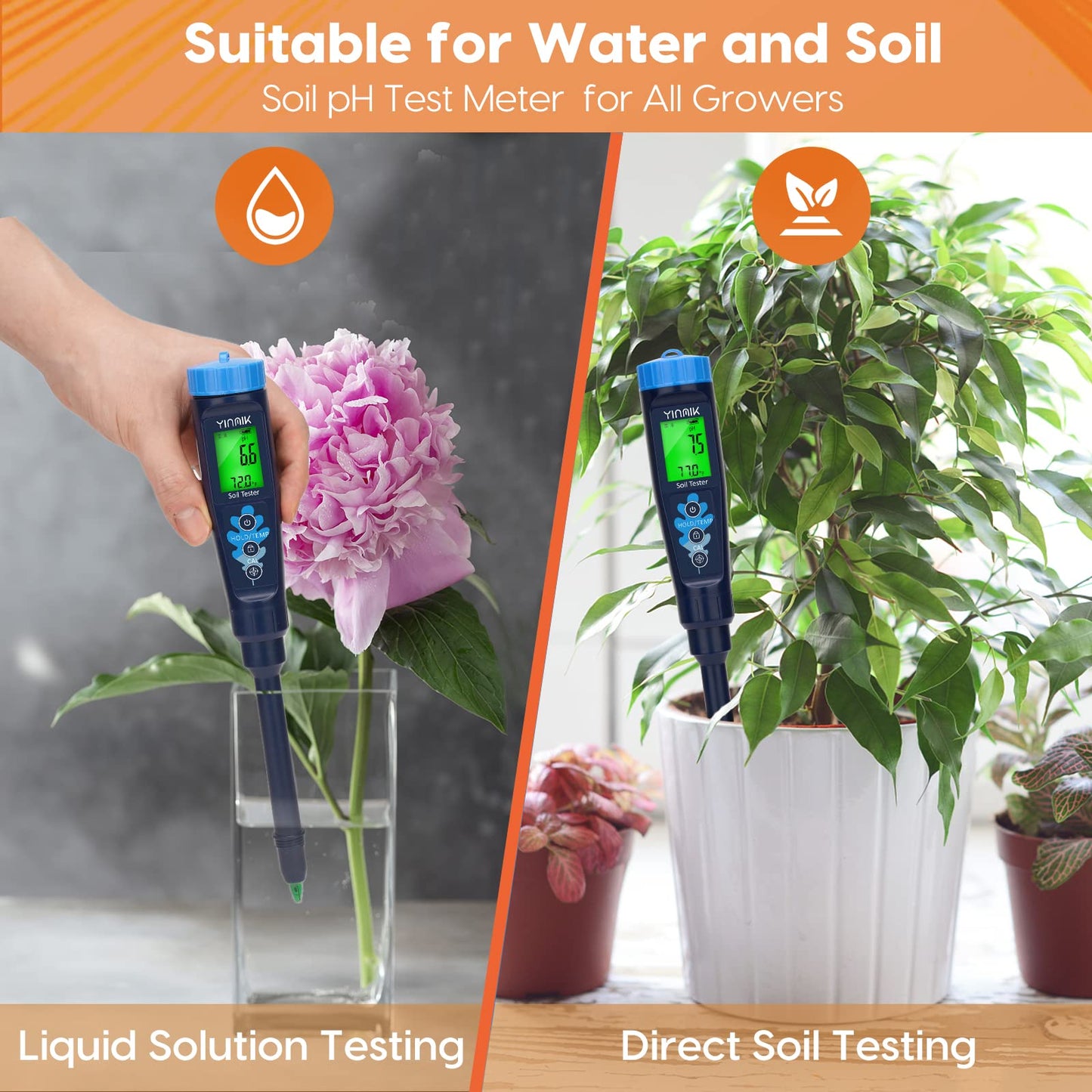YINMIK Brix Refractometer and Soil pH Meter