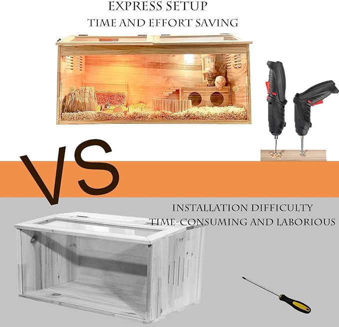Brooder Box for Chicks,with Sliding Door,Table Legs,2 Types of Thermometer with Heat Lamp Set Suitable for Chicks/Duck/Parrot/Hamster(31.5"×15.7"×15.7")