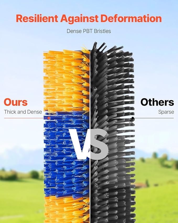 VEVOR Livestock Scratching Brush, 3 Pcs Horse Brush with 6 Screws, 17.1 x 7.5 in Cow Scratcher, for Back Itch Relief & Keep Cleaning, Grooming & Scratching Post Brush for Horse, Pig, Cattle Supplies