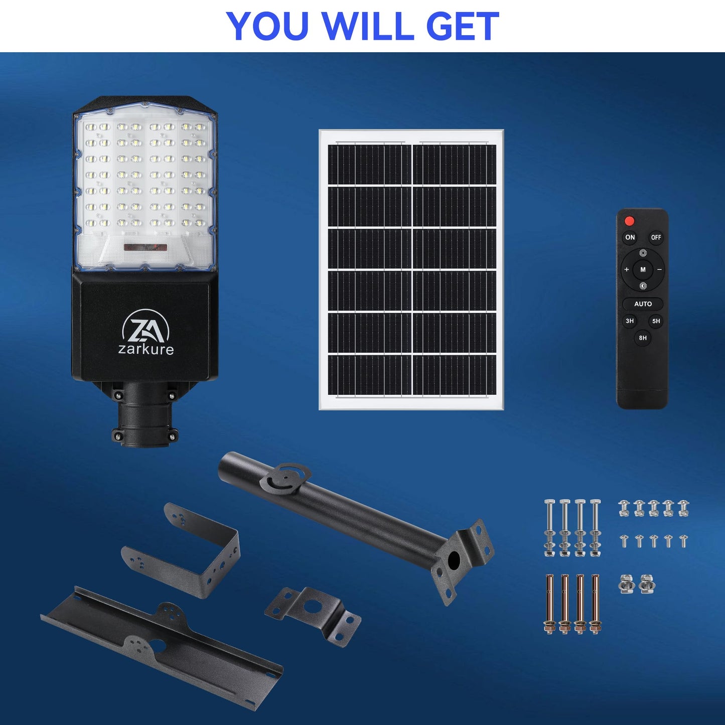 9500W Solar Street Lights Outdoor, 2PCS 40000mAh IP67 Waterproof Solar Security Flood Lights 7000K 450000LM Bright LED Beads Commercial Parking Light with Remote Control for Street, Court, Barn-Black