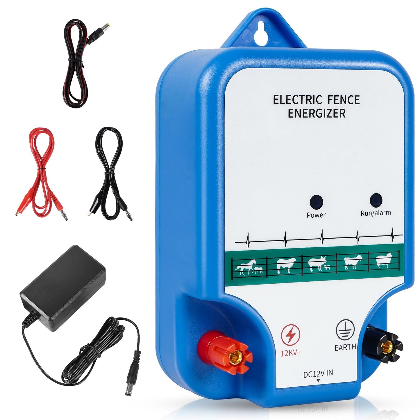 Electric Fence Charger for Livestock - 10.5 kV 2 Joules High-Power Electric Fence Energizer for Containing Pets Livestock and Preventing Wild Animals Intruding (6.29in)