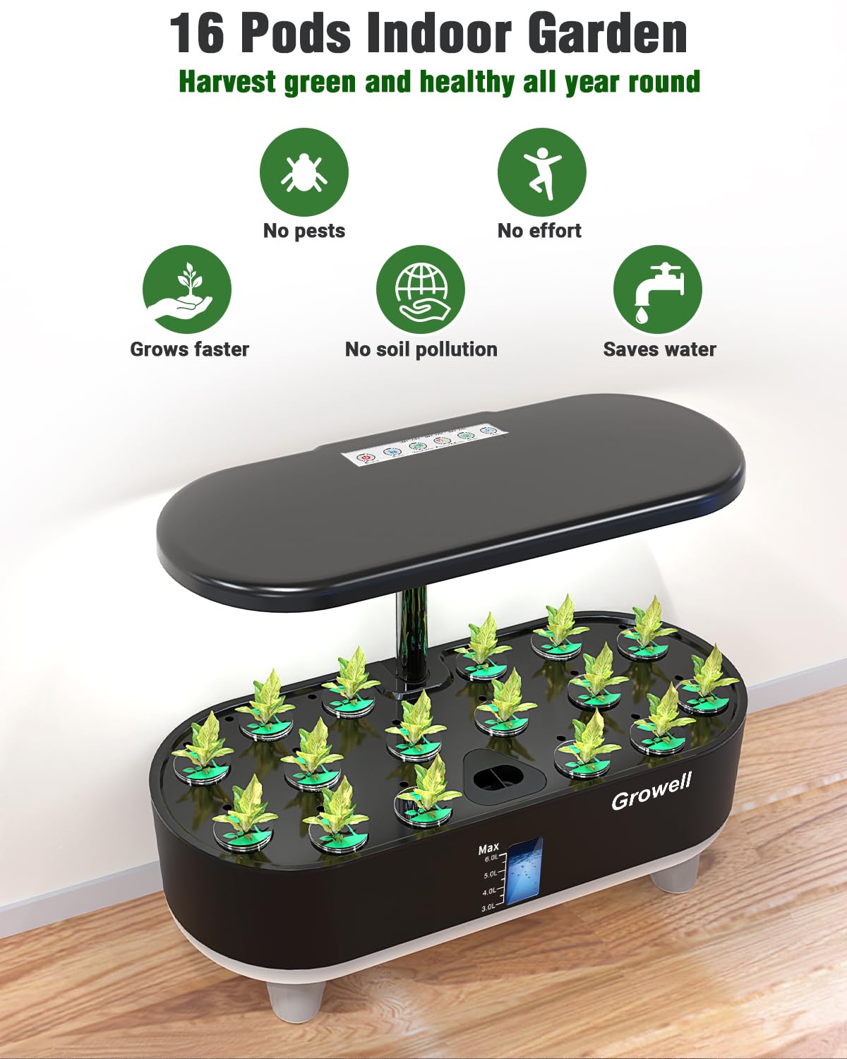 Growell 17 Pods & 16 Pods Hydroponics Growing System Kit