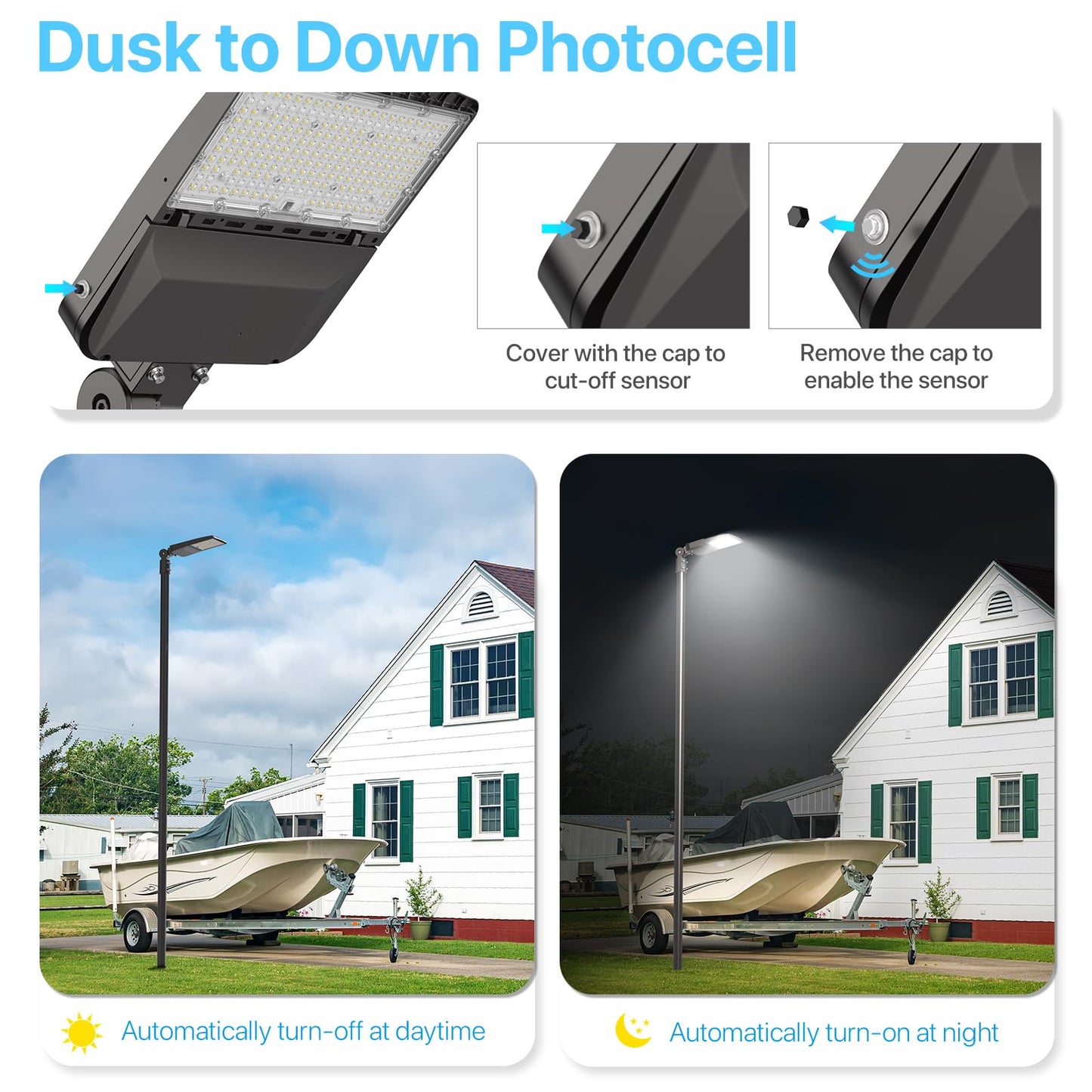 HYPERLITE Parking Lot Light 300W: 3 Pack 5000K 45,000lm Equivalent to 1,200W HPS/HID UL Certified - IP65 LED Shoebox Light with Photocell - Adjustable Slip Fitter for Barn Court Stadium Roadways