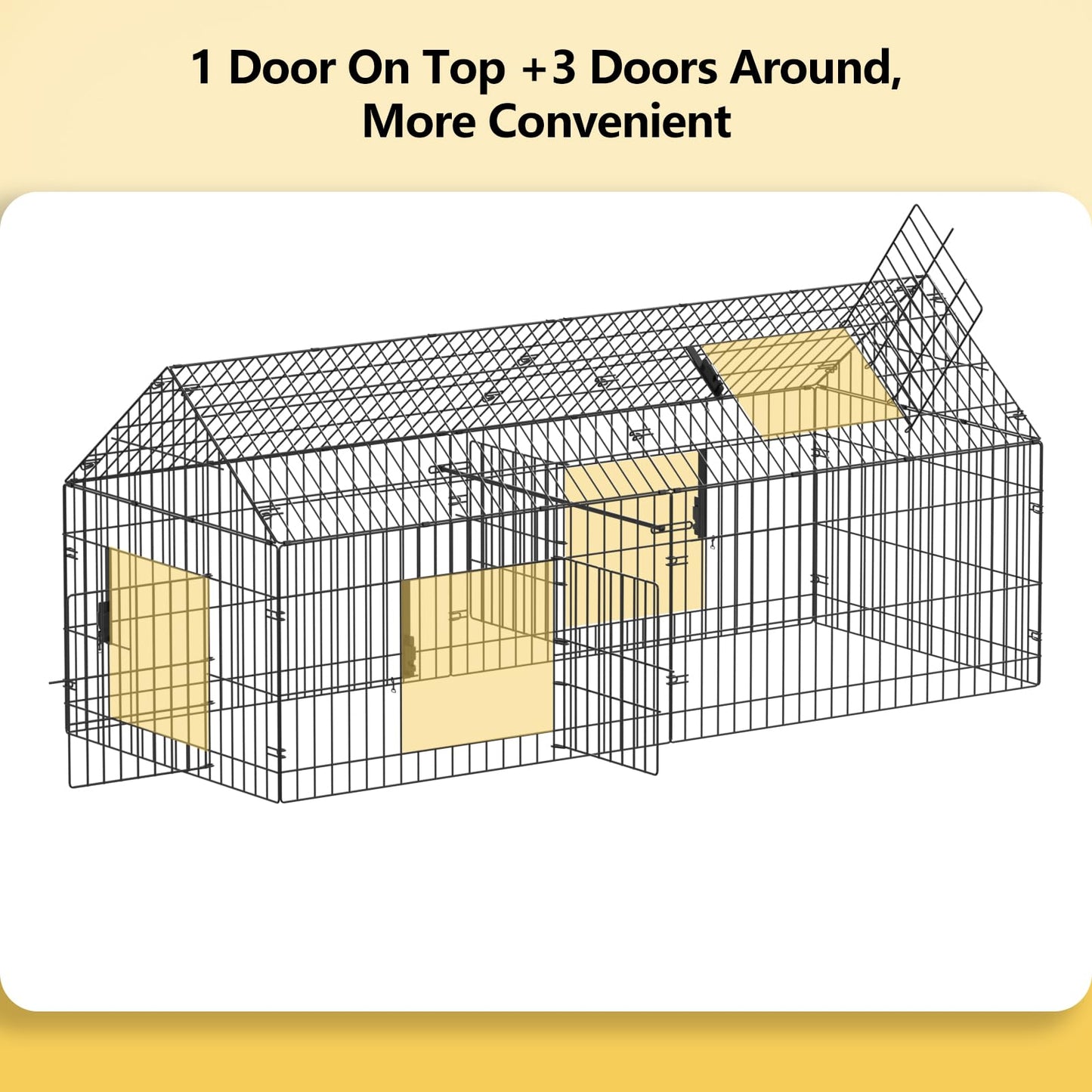 INJOPEXI Metal Chicken Coop 71.7"×30"×31" Chicken Runs for Yard with Cover Chicken Playpen Enclosure Chicken Pen Kennel Duck Coop Cage Hutch Fence for Outdoor Backyard Farm Rabbit Small Animal Poultry
