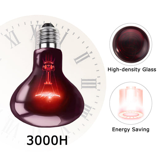 HARTOMPET 60W Infrared Red Heat Lamp – Perfect Basking Spot Bulb for Lizards, Bearded Dragons, Snakes & Chickens; Efficient Red Heat Emitter for Brooders and Terrariums, E26 Base | 2 Pack