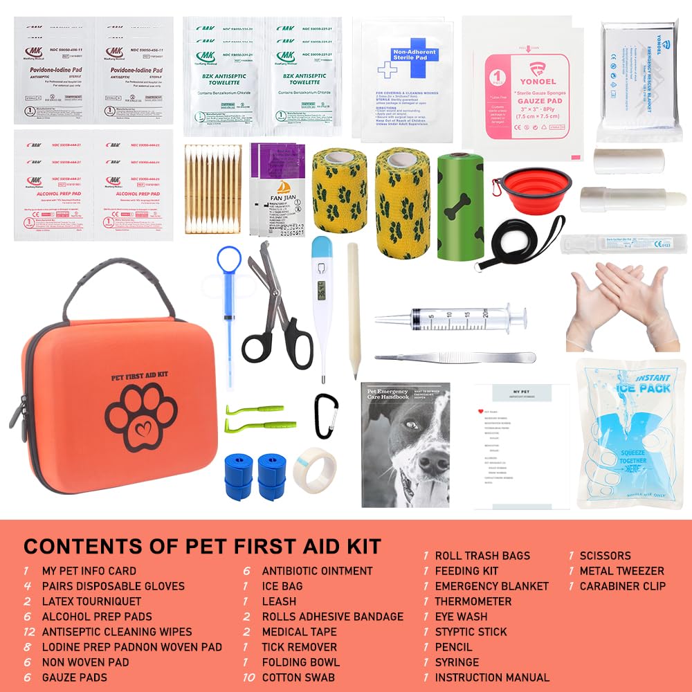 Dog First Aid Kit, Pet Friendly, Refillable, Water Resistant, Compact, Pet First Aid, Dog Medical, Dog Emergency Kit, Cat First Aid, Camping & Hiking Essentials, Pet Care, Travel