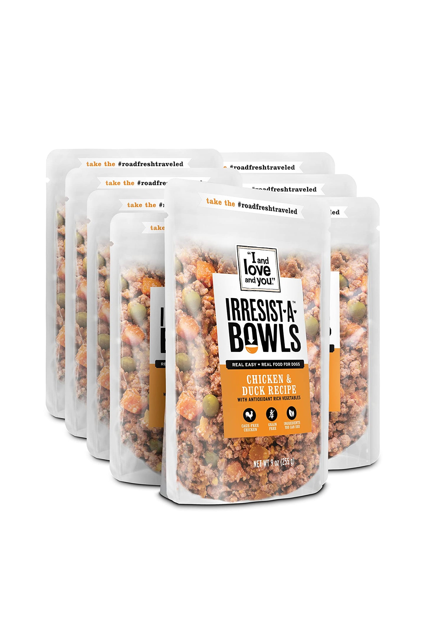 I AND LOVE AND YOU Fresh Dog Food - Irresist-a-Bowls Chicken & Duck Recipe 8 CT (F03460)