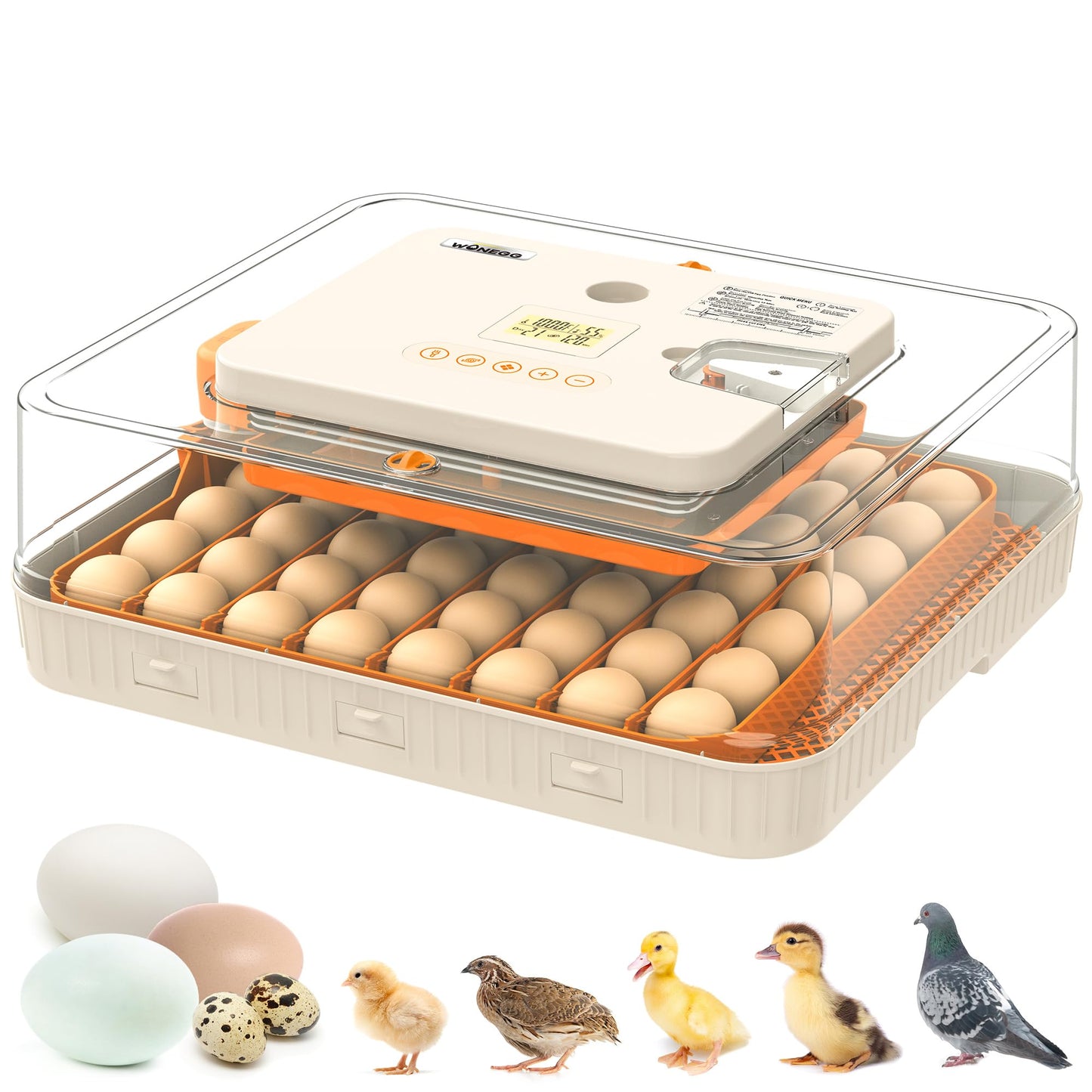 WONEGG 56 Eggs Incubators for Hatching Eggs - Automatic Egg Turner with Temperature and Humidity Control, Egg Candler, Incubator for Hatching Chicken, Duck, Goose, Pigeon, Quail, Parrot Eggs