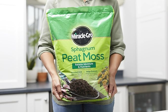 Miracle-Gro Sphagnum Peat Moss, Enriched with Plant Food, Add to Potting Mixes and Native Soil, 8 qt., 3-Pack