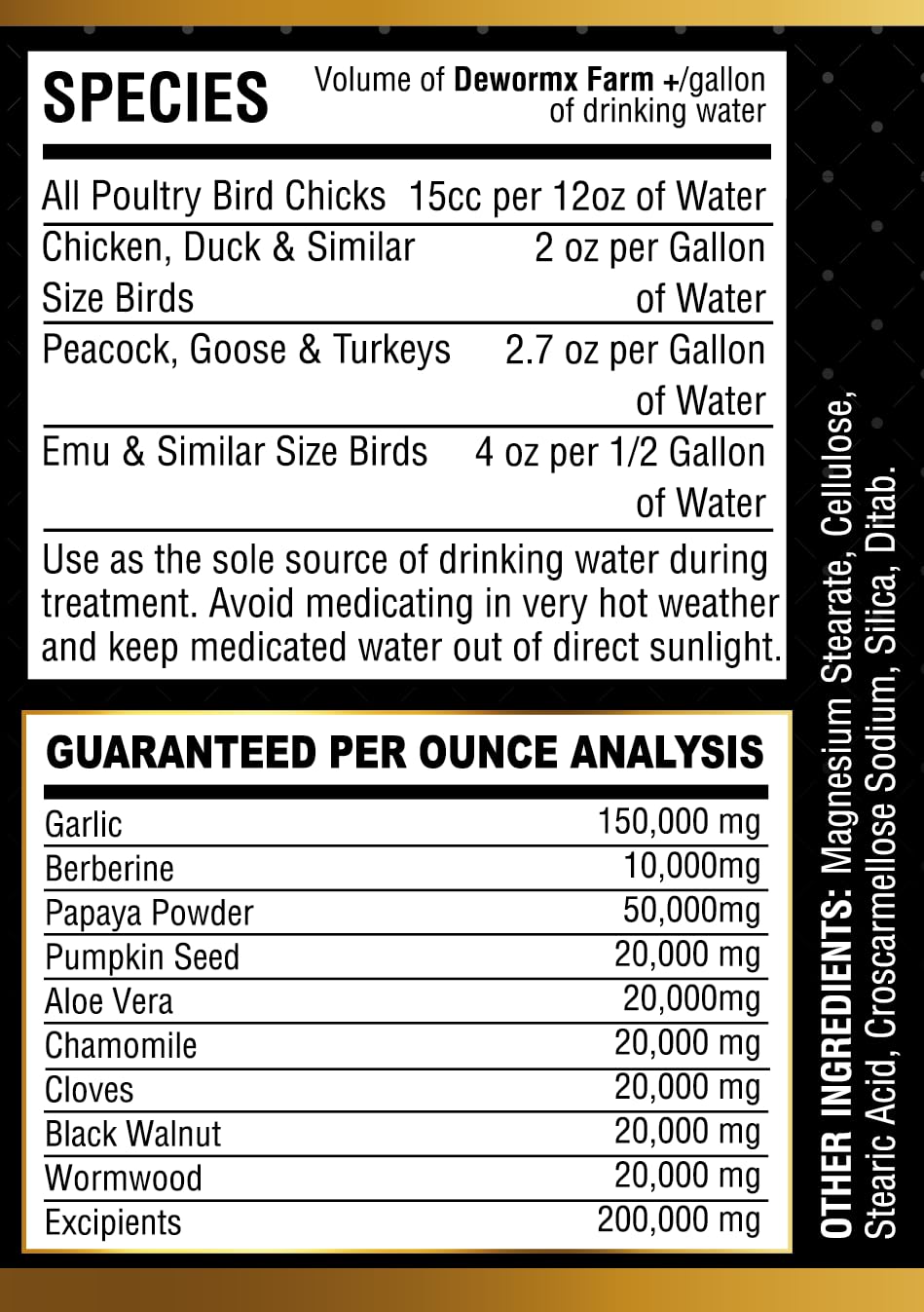 Farmalab Natural Dewormer No Withdraw Hens, Ducks, Roosters, Turkeys, Goose, Parakeets, Cockatiels, Lovebirds, Finches, Quakers, Pigeons, Palomas, Buchones, All Baby Chicks (8oz, Poultry Farm)