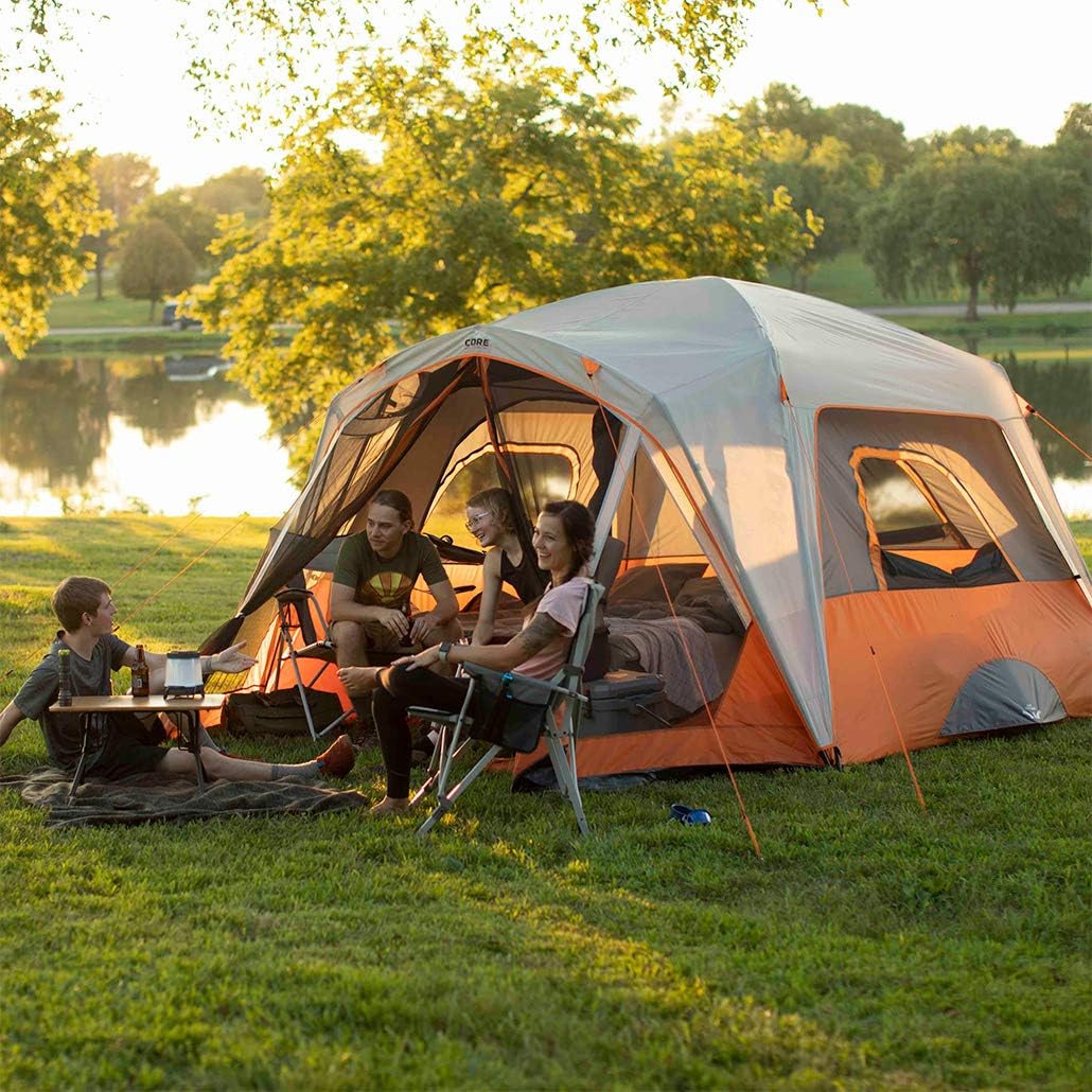 CORE 6 Person Cabin Tent with Screen Room | Portable Family Tent with Carry Bag for Outdoor Car Camping | Included Gear Loft for Camping Accessories