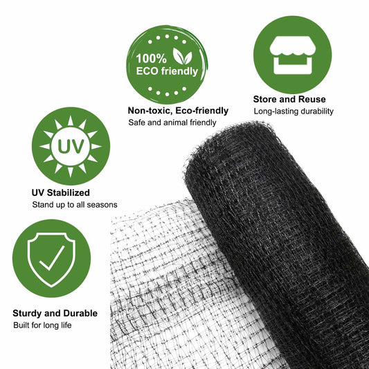 KLEWEE Bird Netting, 7.5 x 100 FT Heavy Garden Netting Deer Netting for Protect Fruit Trees, Plants and Vegetables Against Birds, Deer, Squirrels and Other Animals