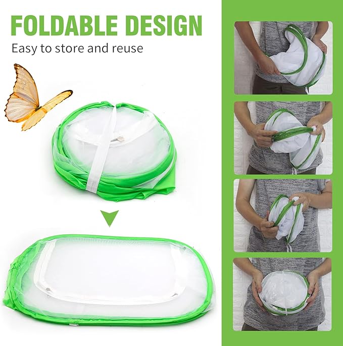 EATAKWARD Mesh Plant Enclosure, Foldable Mesh Cage for Breeding, Grow Tent Plant Cover for Fruit, Vegetables, Pests, Bird and Pest Protection Guard for Flowers and Herbs Pop-Up Cage