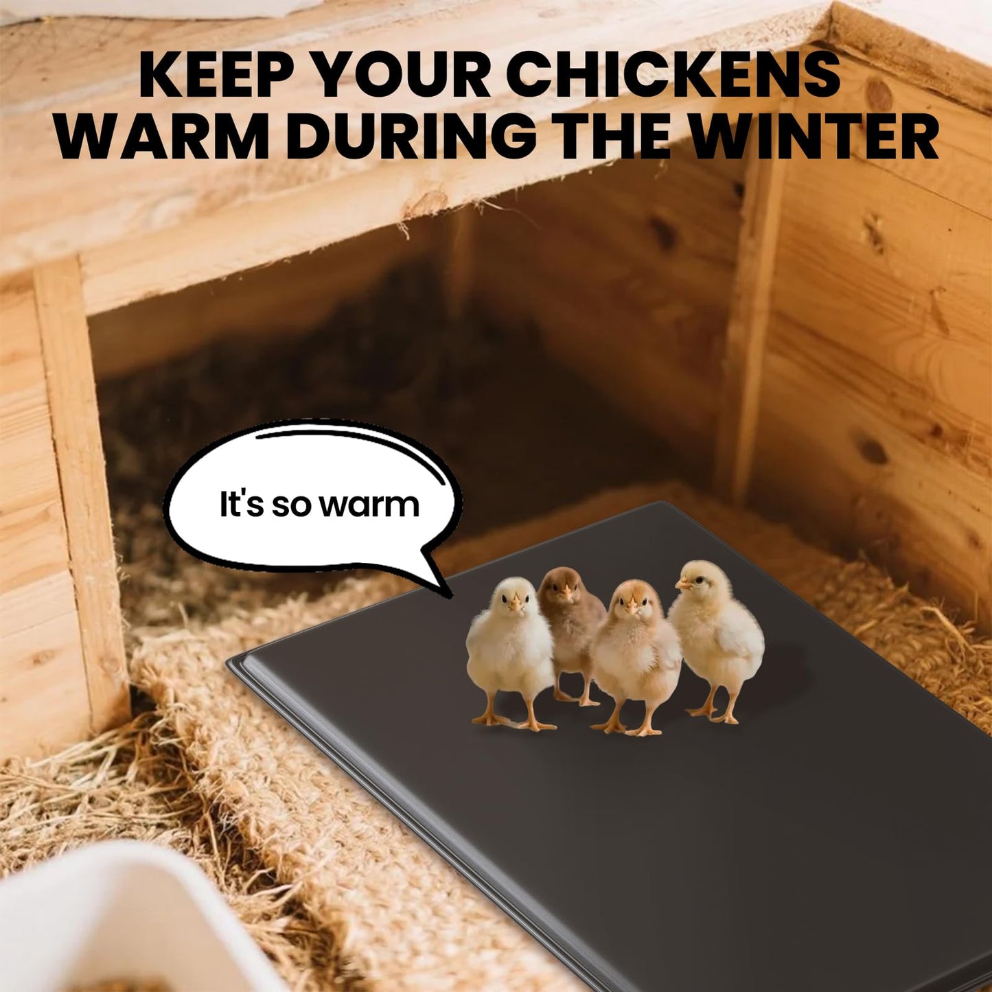 Chicken Brooder Box with Timer Heater Chick Nesting Pad - Chicken Feeder and Waterer Set for Chicks Indoor Accommodates Up to 80 Chicks - Ideal for Winter Chickens, Ducks