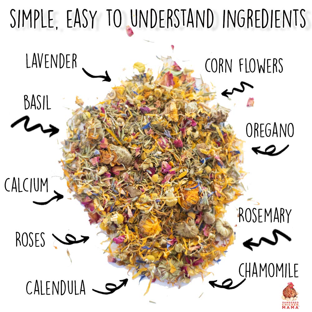 Pampered Chicken Mama Best Eggs Ever! Nesting Herbs for Chickens (10 Ounces) Calcium Supplement for Chickens | Chicken Feed Supplies, Hen Treats for Coops