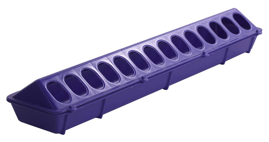 Little Giant® Plastic Poultry Feeder Base | 20 Inches | Heavy Duty Plastic Feeding Tray with Holes | Chicken Feeder Trough | Poultry Tray | Purple