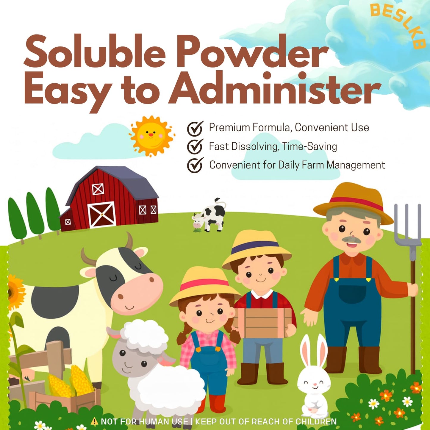 Soluble Drench Powder, Levamisole Hydrochloride, Dewormer for Sheep and Cattle
