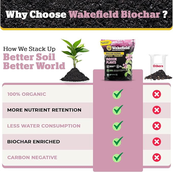Wakefield Biochar Potting Mix & Indoor Plant Soil - 2 Quart