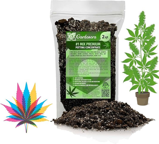 Gardenera Premium Happy Plant Potting Soil Mix - Optimal Nutrient-Rich Blend for Thriving and HIGH-Yield Herbal Plants - 2 Quart