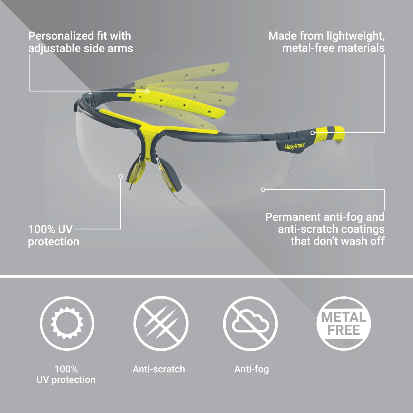 HexArmor 12-Pack VS300 Light Transition Anti-Fog and Scratch-Resistant ANSI Z87+ Safety Glasses for Men and Women