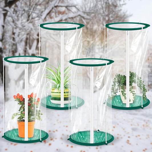 Nuanchu 4 Pieces Mini Greenhouse 19.7 x 10.2 Inch Portable Plant Flowers Mini Cover PVC Clear Greenhouse for Indoor Outdoor Gardening