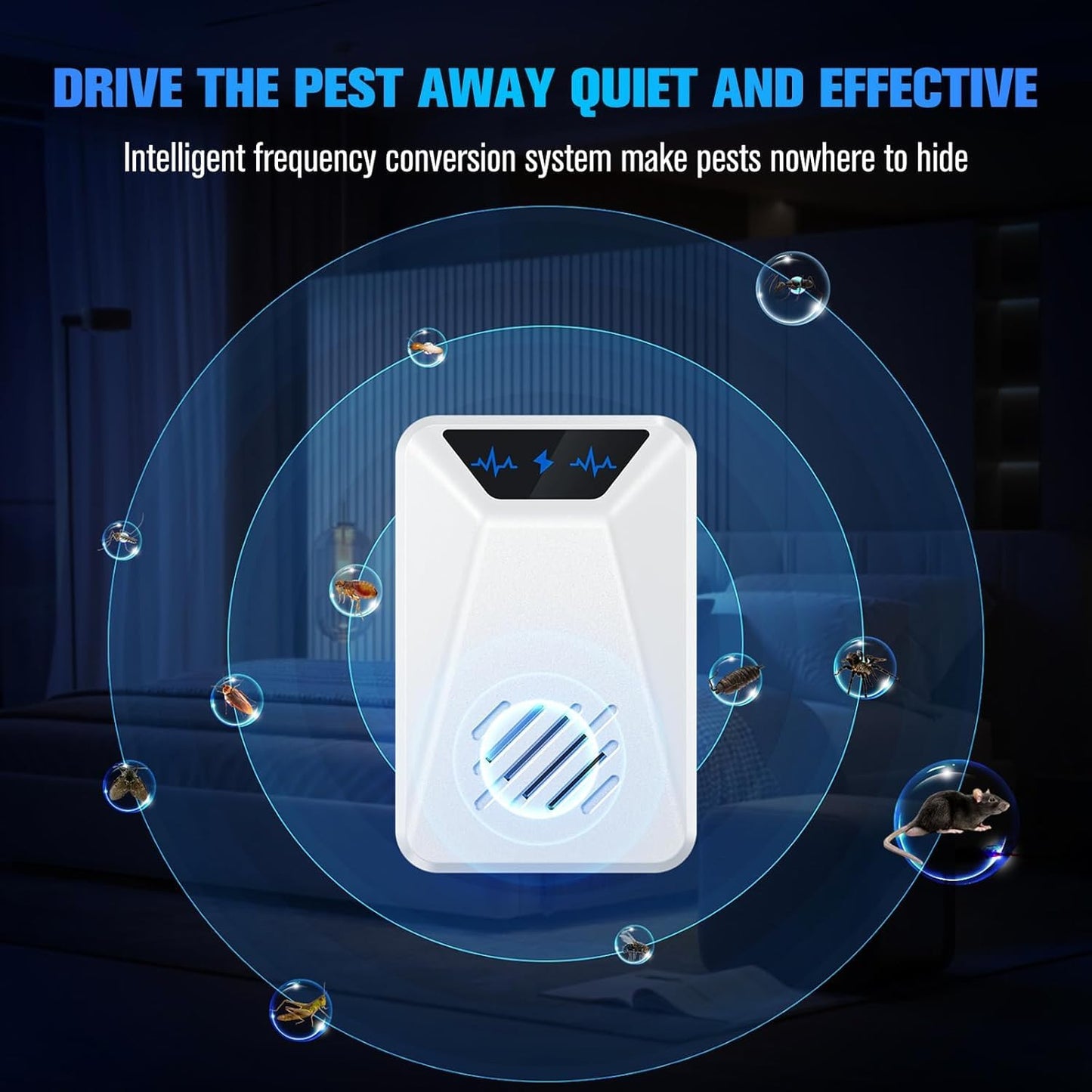 6 Packs Ultrasonic Pest Control Repeller, Electronic Pest Repellent Plug in Indoor for Insect Roaches Spider Ant Bug Mosquito Rat Mouse Repellent for House Home Kitchen Garage