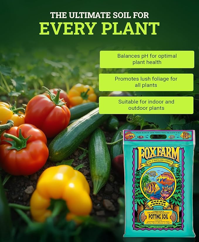 FoxFarm Ocean Forest Potting Soil, 12qt – Light, Aerated Texture, Designed for All Container Plants – pH Adjusted for Optimal Nutrient Uptake, Effectively Retains Moisture (12 Quart (3 Pack))
