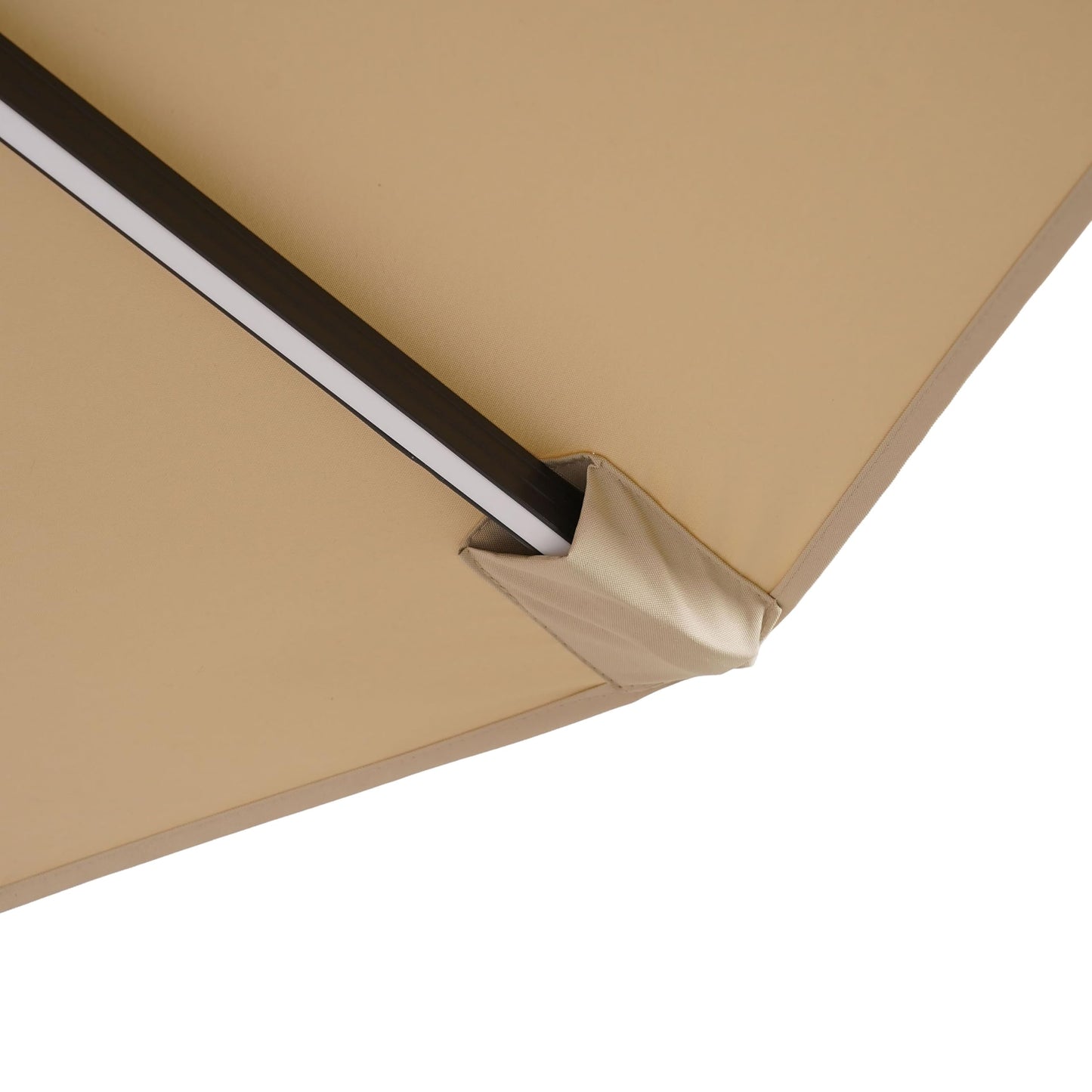 Greemotion Pire 8-foot Cantilever UV-resistant Shade Rotation Tilt Umbrella with Heavy Base and Built-in Solar Panel LED Light for Outdoor, Porch, Pool, Deck, Beige