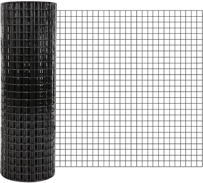Hardware Cloth 1/2 Inch - 36in x 100ft Black Galvanized Chicken Wire Mesh Roll, Hot-Dipped After Welding for Chicken Coop, Rabbit Cages & Garden Fencing – Poultry Netting & Chicken Wire Fencing
