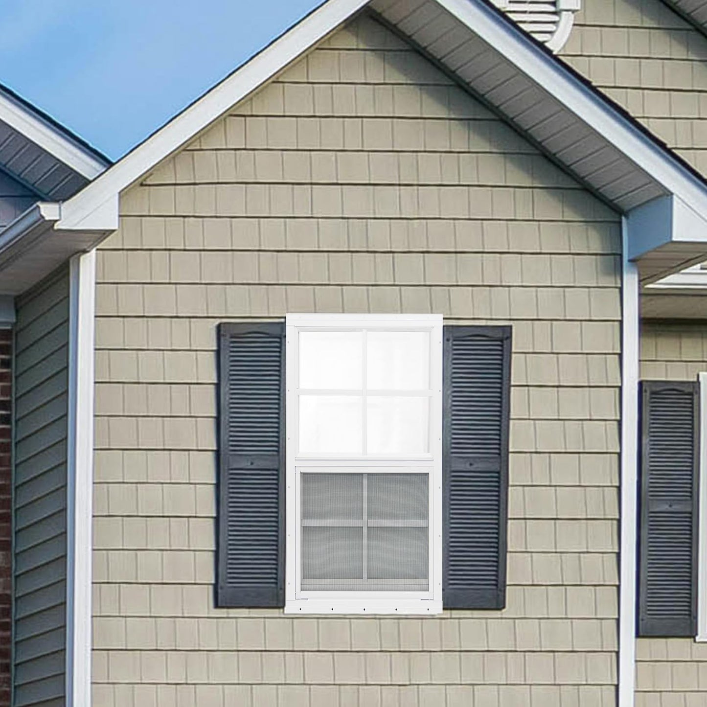 NeatiEase 2 Pack Shed Window, 12 x 18 Flush Mount Window with Tempered Glass and Fiberglass Screen for Shed, Chicken Coop, Playhouse, Household, Garage