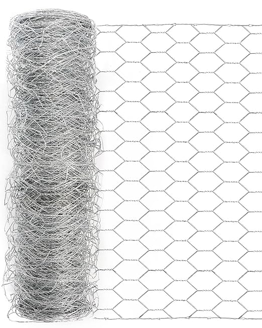 Garden Poultry Chicken Wire Netting - 72 '' × 50 ' Garden Fence Animal Barrier, Chicken Wire for Crafts, 1 inch Mesh Poultry Netting Fence, Pet/Rabbit/Chicken Wire Fencing