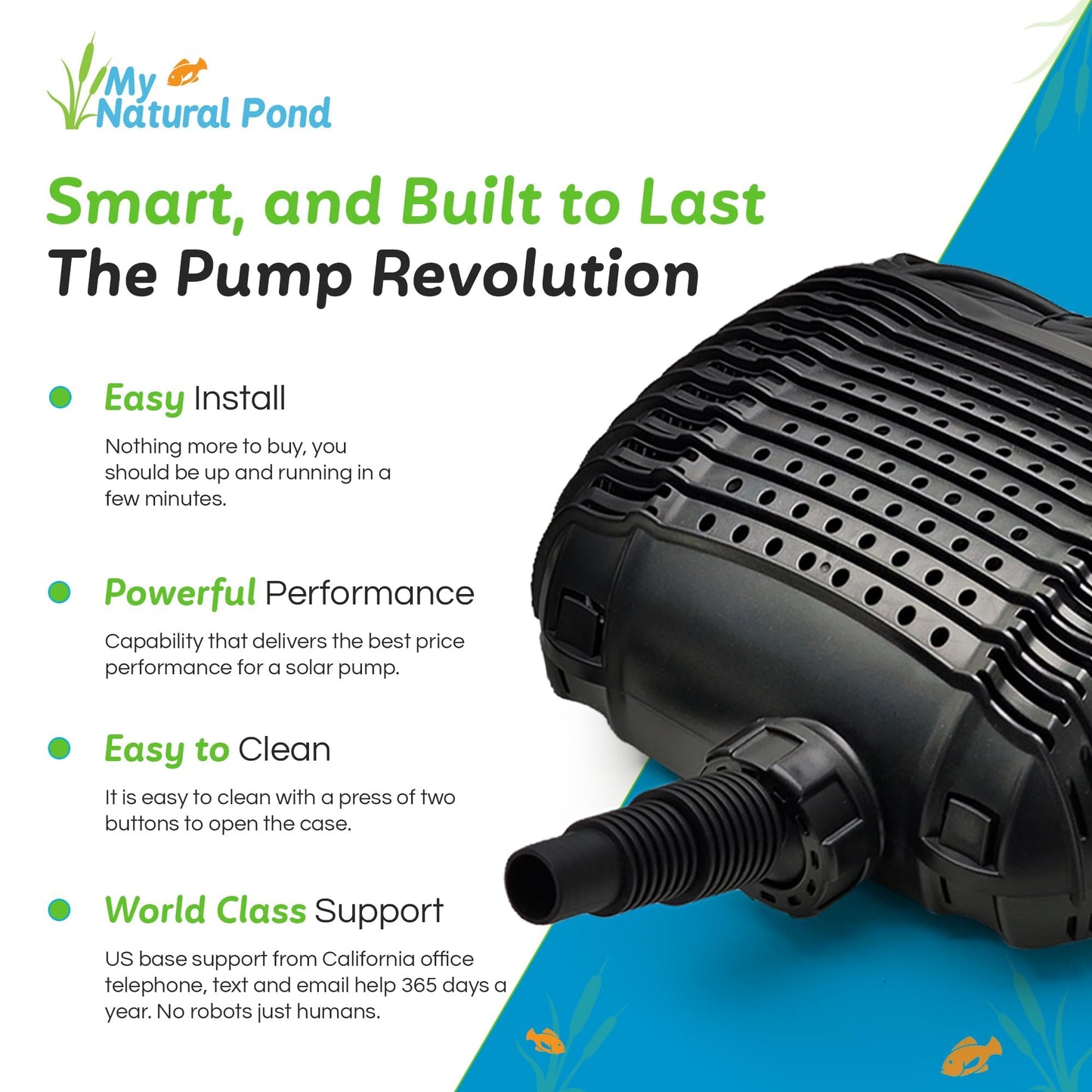 MNP Powerful Submersible Solar Powered Pond Pump Kit with Panels and Hose. No Battery. Advanced design. (100 Watts)