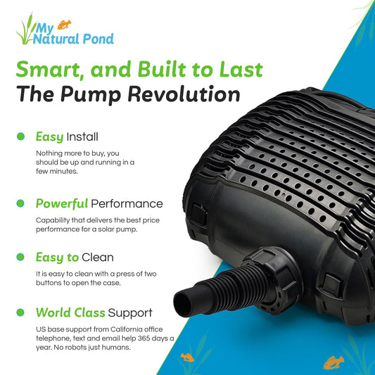 MNP Powerful Submersible Solar Powered Pond Pump Kit with Panels and Hose. No Battery. Advanced design. (100 Watts)