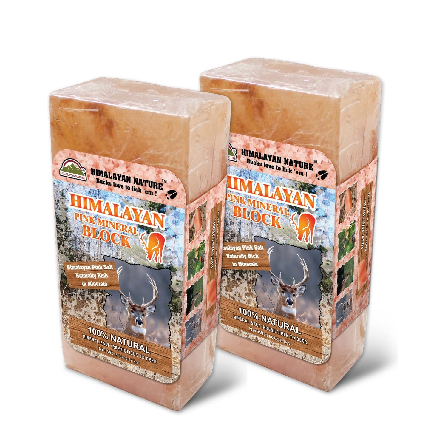 Himalayan Nature Licking Salt for Deer Block - Animal Licking Mineral Salt Block, Natural Feed Salt Rock for Horse, Deer & Animal, 10 Pound, 2 Counts
