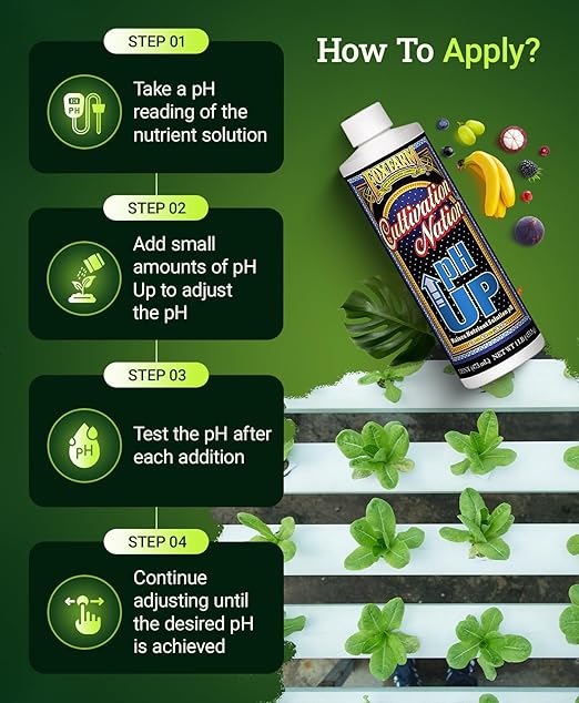 FoxFarm Cultivation Nation pH Up - Liquid Nutrient Solution Adjuster, Raises pH Levels for Hydroponic & Soil Gardens - Formulated with Potassium Hydroxide for Optimal Growth (Pint)